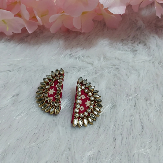 PINK BANDHANI EARRINGS