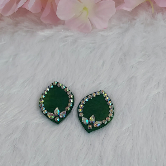 GREEN FABRIC EARRINGS