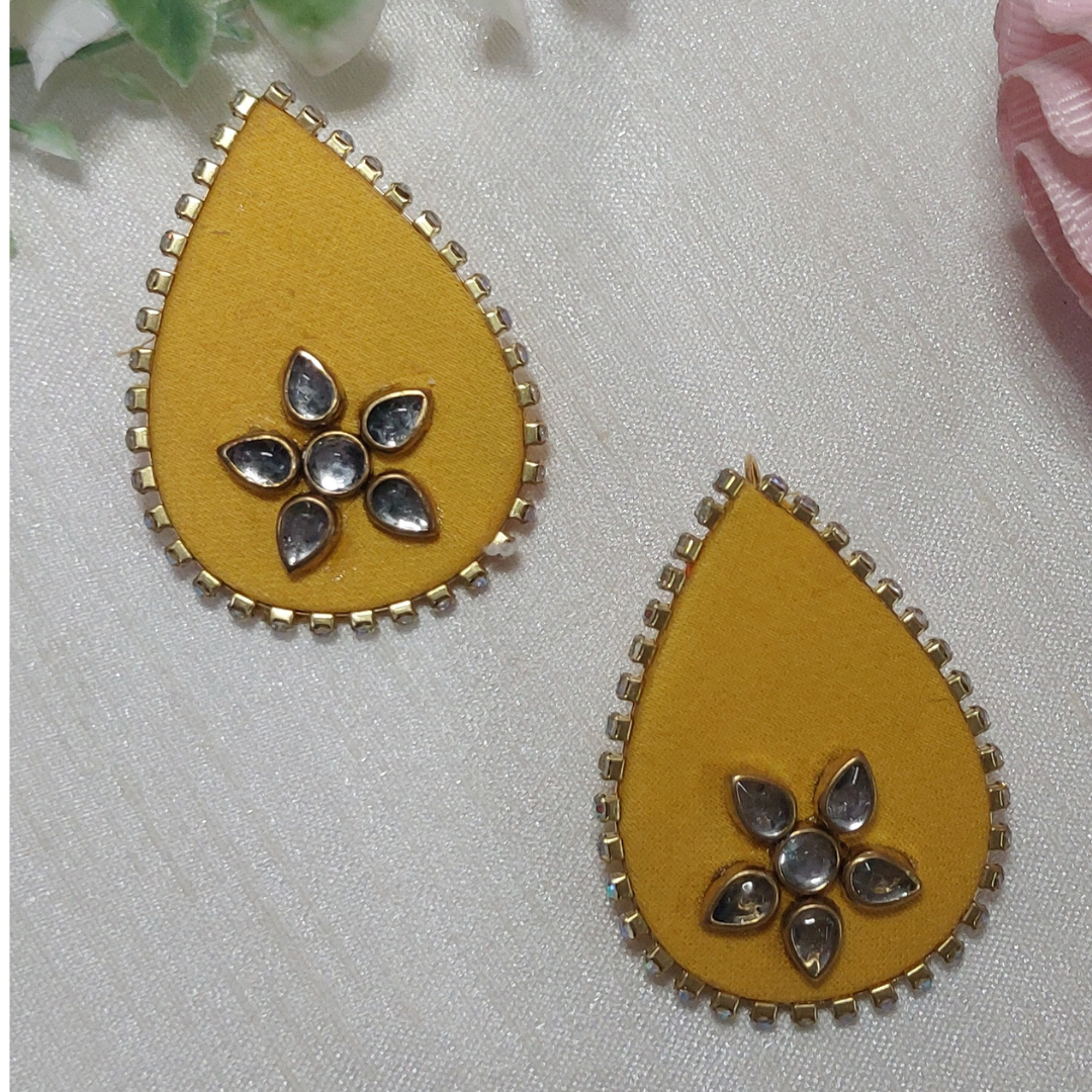 ORANGE DROP FABRIC EARRING